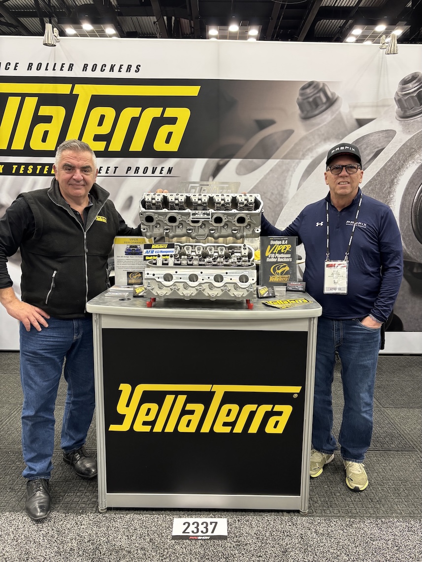 Dale visiting with Jim at YellaTerra with our Prefix Engineered V10 Roller Rockers!